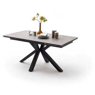 MCA furniture Esstisch »Nagano«, Esstisch Glas-Keramik mit Stirnauszug MCA furniture Hellgrau + Schwarz Matt lackiert + Hellgrau