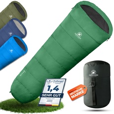 NORDBÄR® Schlafsack 3 Jahreszeiten Ultraleicht & kompakt [1500g] | mit kleinem Packmaß | Mumienschlafsack leicht & warm [300GSM] | Wanderschlafsack für Outdoor, Camping und Reisen