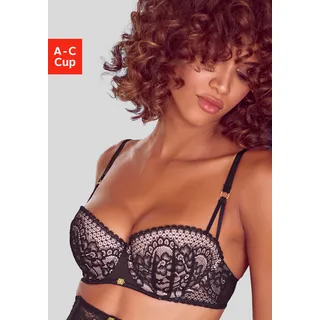 Push-up-BH JETTE "Velia", Damen, Gr. 80, Cup B, schwarz, Spitze, Obermaterial: 60% Polyamid, 35% Polyester, 5% Elasthan, BHs Push-up-BH, in Balconnet-Form, sexy Dessous