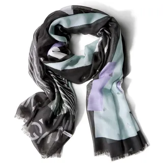 CECIL Damen B572645 TOS_Foil Print Scarf, Black, A