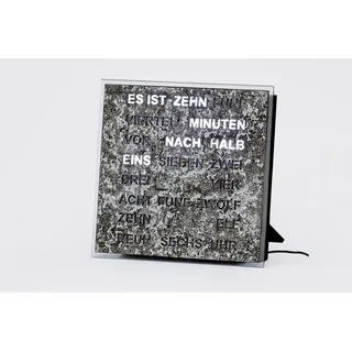 digitale Tischuhr- Wortuhr 20 x 20 cm - AMS Modell: 1236 - Schwarz