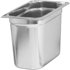 Bild GN 1/4 Behälter, rostfreier Gastronormbehälter Edelstahl, Abmessungen 265 x 160 mm/Höhe 155 mm/Volumen 4,0 Liter
