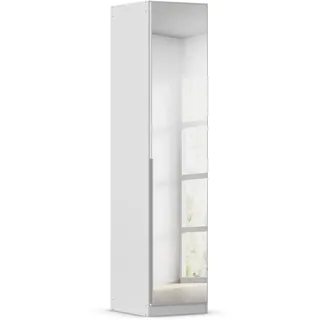 Rauch Möbel Alabama, Kleiderschrank für Schlafzimmer, Kinderzimmer, Wohnzimmer, Garderobe, Flur, 1-türig, Spiegel, Zubehör Basic, Farbe Seidengrau, Breite 47 cm