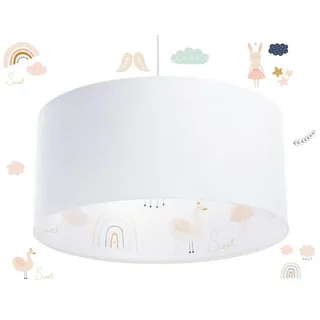 Onzeno Hängeleuchte Bunt 30/20 cm , Weiß, Multicolor , Kunststoff , E27 , 0.6x20x30 cm , Lampen & Leuchten, Innenbeleuchtung, Hängeleuchten, Pendelleuchten