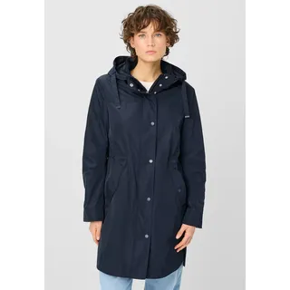 Kurzmantel FUCHS SCHMITT, Damen, Gr. 46, marine, Web, Obermaterial: 100% Polyester, unifarben, regular fit ca. Mitte Oberschenkel, hoch geschlossener Ausschnitt, abgesteppte Kante, Mäntel Kurzmantel, abnehmbare Kapuze, Regular Fit, verdeckter Reißverschluss