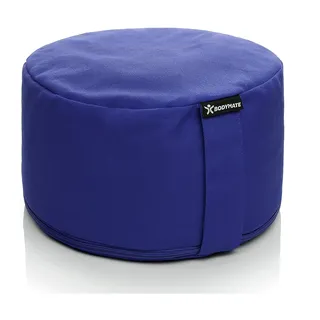 BODYMATE Yogakissen rund 31cm Durchmesser 16cm hoch Dunkelblau mit Buchweizen-Spelz Füllung – Maschinenwaschbarer Bezug aus 100% extra Dicker Baumwolle – Meditationskissen – Sitzkissen