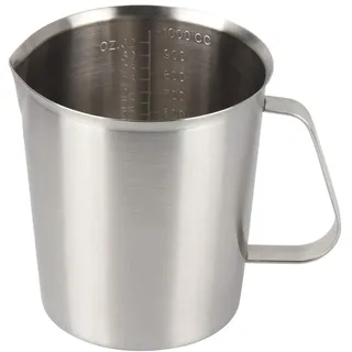 Kitchnexus Messbecher Edelstahl 2L, Milchkännchen Messkanne Milk Pitcher für Küche Kaffee Latte Cappuccino