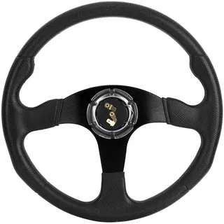 Lenkrad, Lenkrad, 350Mm Flach Lenkrad 350Mm14In Rennwagen Sport Lenkrad Deep Dish 6 Bolzen Universal Modifizierter Zubehör Schwarz (Schwarz)