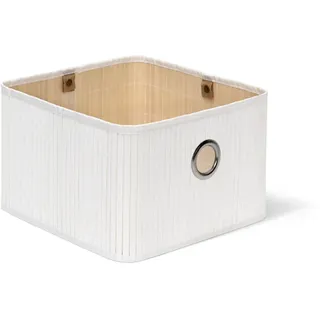 Relaxdays Aufbewahrungskorb 31 x 32 x 4 cm silber