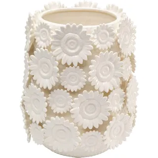 Kare Design Vase Sunflowers, Weiß, 30cm Höhe | fürs Wohnzimmer, zeitlos