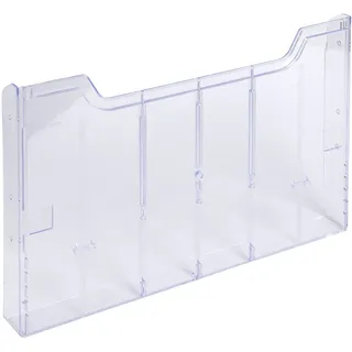 Exacompta 63858D Kunstoff-Wandprospekthalter Exacryl DIN A4 quer 1 Fach Einzelelemt erweiterbar zum selber zusammenstecken 26mm tief transparent