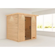Bild von Sauna »Anja (Fronteinstieg)«, inklusive Ofenschutzgitter und Tür beige