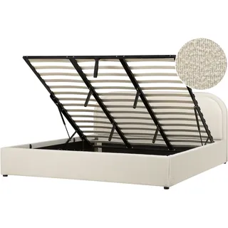 Beliani Bett mit Stauraum Bouclé QUILLIEN 180 x 200 cm