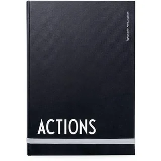 Design Letters Action notizbuch - Es bietet Platz für Aktionspunkte, die, wann, Thema, Datum und Reflexionen, Hardcover und Gummiband, 200 Seiten