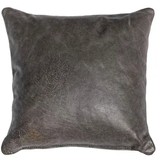 Centaur - Deko Lederkissen 50 x 50 cm für Sofa oder Schlafzimmer basaltgrau - Echt Leder Kissen Echtleder Sofakissen Lederoptik
