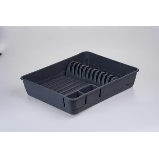 KONZEPT Abtropfgestell Geschirr Abtropfgitter Schale grau 43x35x9cm, Geschirrkorb Abtropfkorb für Spüle - aus robustem Kunststoff Made in Europe