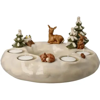 GOEBEL Adventsleuchter Winterwald Weihnachtsdeko« Adventskranz Steingut, bunt