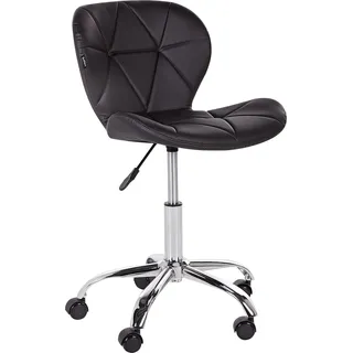 BELIANI Arbeitshocker Schwarz Kunstleder mit Rollen Höhenverstellbar Drehbar Arbeitsstuhl Modern Sitzmöbel Büro Kinderzimmer Jugendzimmer Ausstattung - Schwarz
