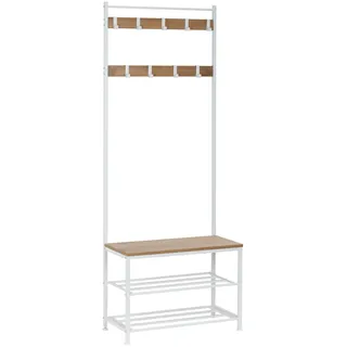 PBJ Garderobe , Naturfarben, Weiß , Metall, Holzwerkstoff , 70x175x32.5 cm , Garderobe, Garderoben-Sets & Garderoben-Serien, Garderoben-Sets
