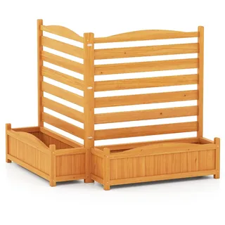 Fantask Blumenkasten mit Rankgitter 60 x 30 cm Natur