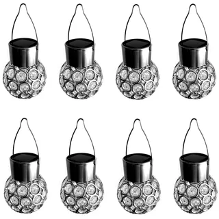 8x Solarlampe Hängekugel Kugelleuchte Gartenbeleuchtung Kugel Hängeleuchte