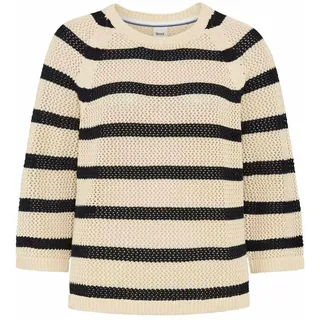 BRAX Damen Style Nala Organic Striped Cotton Ajour Pullover