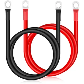 Zocipro 2 Stück 70cm Batteriekabel 16mm2 M8 12V 5AWG | Auto Batterieladekabel mit M8 Ringkabelschuhen Kupfer Flexibler Draht für LKW Motorrad Wohnmobil Marine