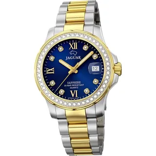 Jaguar Damen Uhr Analog Fashion Armbanduhr silber gold UJ893/2