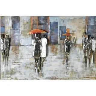 Gilde GALLERY Metallbild »Kunstobjekt Rainy day' Menschen, (1 St.), bunt