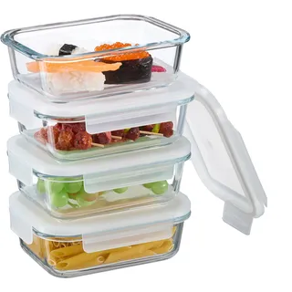 Relaxdays Glasbehälter 640 ml 4 St.