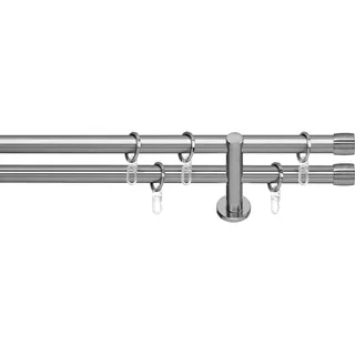 INDEKO Vorhangstange Linz 2-läufig Ø 0 mm 350 cm Silber