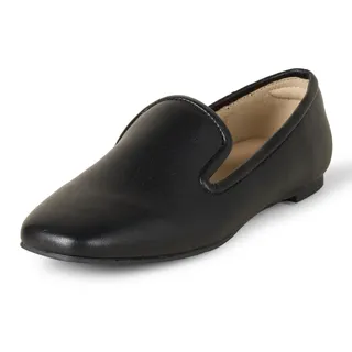A. Essentials Damen Weicher, minimalistischer Slipper, Schwarz Kunstleder, 3