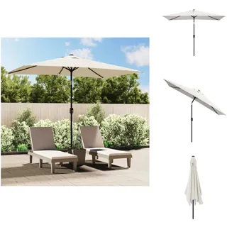 vidaXL Sonnenschirm 200 x 300 cm Sandweiß rechteckig - Sonnenschirme & Sonnenschutze - Weiß