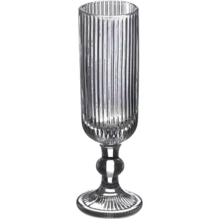 VIVALTO | Champagnerglas - Weinglas - 160 ml - Geriffelt - grau - Transparent - Transparent, Grau