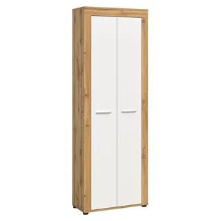 Jam Kleiderschrank 2 Türen weiß, Eiche Nachbildung. - Weiß