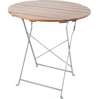 Biergarten Tisch Klapptisch Gartentisch Stehtisch klappbar Stahl Ø80cm - Silber