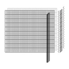 Bellissa Gabionen Mauersyst. paravento Verzinkt Erw.-Set 1978x120x1510mm