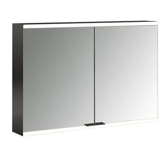 emco prime 2 Lichtspiegelschrank, 1000 mm, 2 Türen, mit verspiegelten Seitenwänden, Aufputzmodell, 949713545, Farbe: schwarz/spiegel
