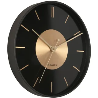 Karlsson - Wanduhr Gold Disc - Schwarz - Schwarz