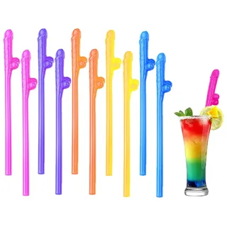 Wiederverwendbare lustige Strohhalme 20/30er Pack, Bunte in Lebensmittelqualität, Hirschnächte Nackte Penis Cocktail Trinkhalme für Party Geburtstags Hochzeit (20 Stück)