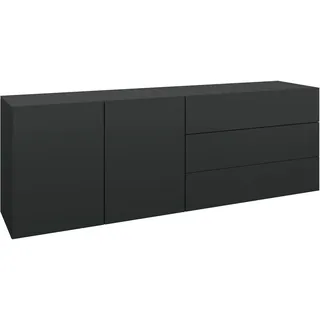 borchardt Möbel Sideboard BORCHARDT MÖBEL "Sophia", schwarz (schwarz matt), B:152cm H:53cm T:35cm, Spanplatte, Sideboards, Sideboard, Breite 152 cm, zur Wandmontage