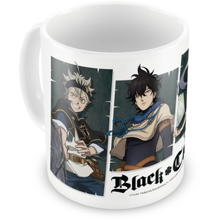 Grupo Erik Teetasse - Anime Kaffeetasse - Black Clover Asta, Yuno, Noelle & Yami Tasse - Keramik Tasse - 350 ml - Offizielle Lizenz