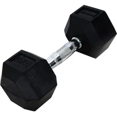 Ab. Hexagonal Dumbbell of 10kg (22LB) Includes 1 * 10Kg (22LB) Black Material : Iron with Rubber Coat Exercise, Fitness and Strength Training Weights at Home/Gym for Women and Men