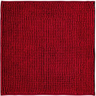 Decomira Badematte rutschfest | Als Badteppich Set kombinierbar | Badezimmer-Teppich Bad-Vorleger waschbar aus Chenille | Duschvorleger für Dusche, Badewannen, WC Vorleger | Rot - 45x45 cm