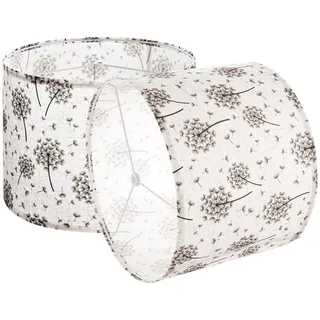 Vevor Lampenschirm Trommel 33 x 33 x 25 cm (oben x unter x hoch), 2 Stk. mittelgroße Ersatzschirme aus Leinen + PVC, Lampenschirm für Tischlampen Stehlampen Pendelleuchten (helles Löwenzahnmuster)