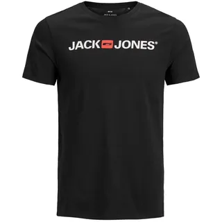 JACK & JONES Herren Rundhals T-Shirt JJECORP Logo Slim Fit Plussize XXL-8XL, Größe:4XL, Farbe:Black 12184987