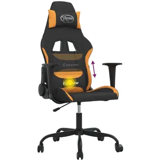 vidaXL Gaming-Stuhl mit Massagefunktion Schwarz und Orange Stoff - Orange