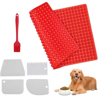 468 Löchern Halbkugel Backmatte, 1.2CM Hundekekse Silikon Backform Matten, Backmatte Hundekekse mit 4 X Teigspatel und 1 X Bürsten
