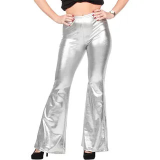 WILBERS & WILBERS 4729 - Metallic Flared Leggings für Damen, Schlaghose aus komfortablem Stretchstoff, für Festival, Karneval