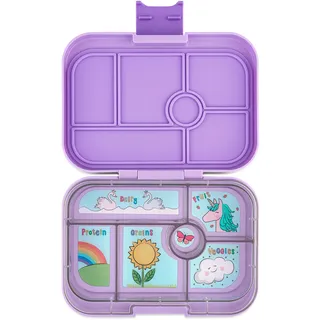 Yumbox Original Bento-Lunchbox für Kinder, auslaufsicher, 5 Fächer + leicht zu öffnender Verschluss, kompakt, leicht (Einhorn Lila Lavendel)
